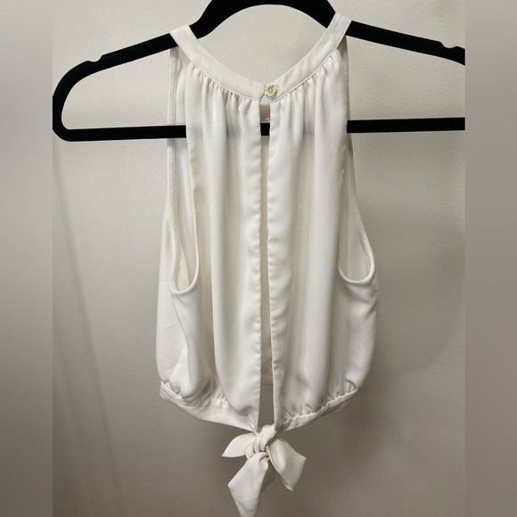 Aritzia Wilfred High Neck Open Back Top in White - Picture 2 of 4